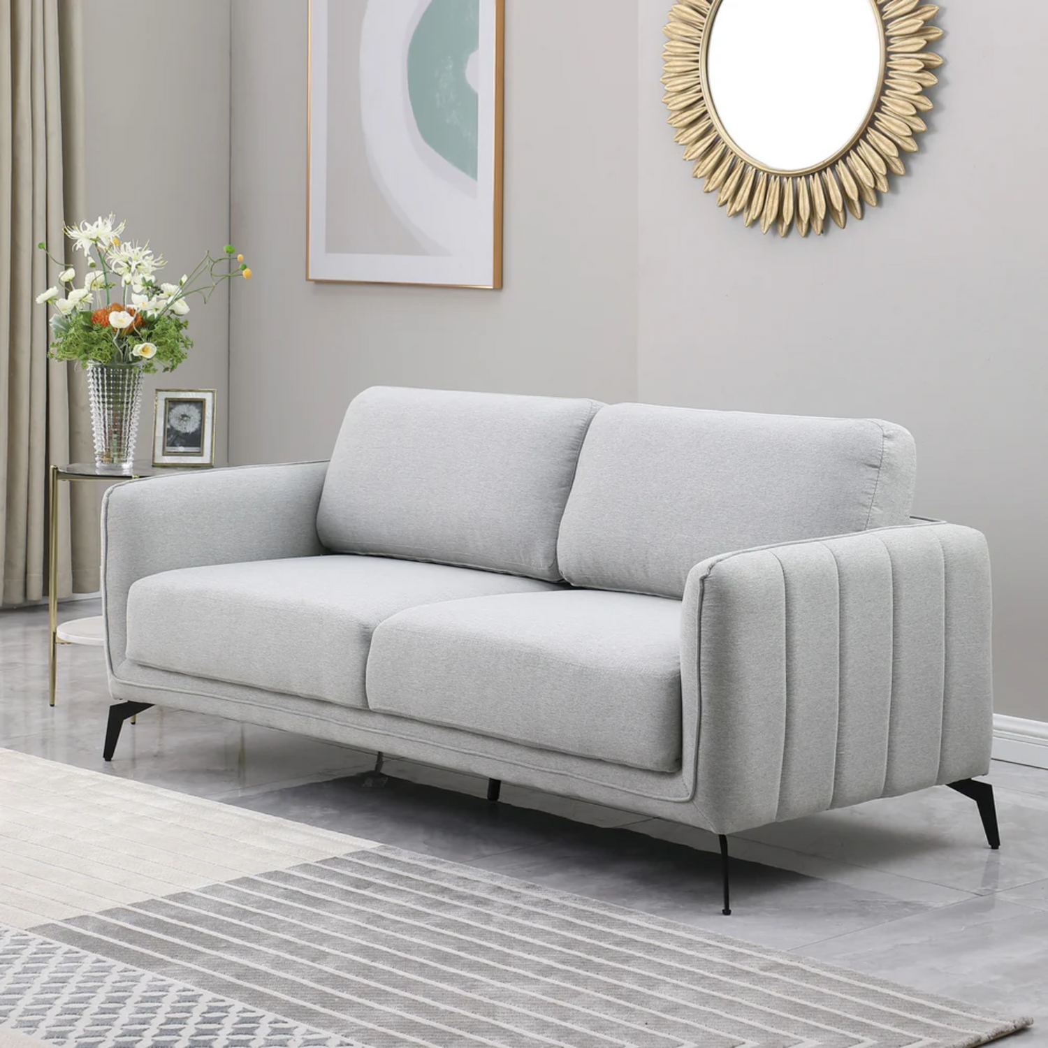 Le canapé 3 places en tissu beige, minimalisme chaleureux