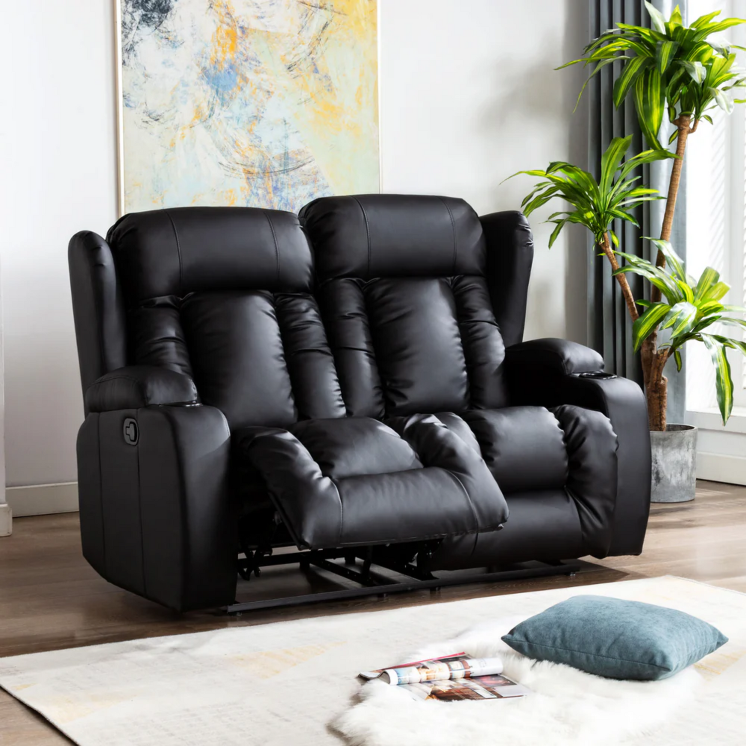 Caesar - Canapé inclinable en cuir 2 places