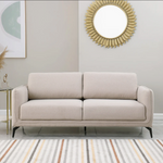 Le canapé 3 places en tissu beige, minimalisme chaleureux